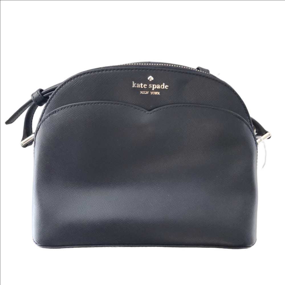 Kate Spade Payton Dome Saffiano Leather Crossbody Purse in Black - Picture 1 of 11
